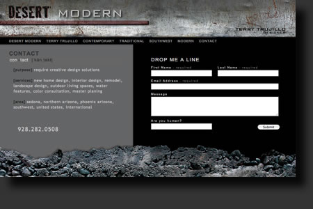 Desert Modern website design - web image 6 - by Sedona AZ Website Design Company IIIXIII